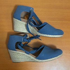 Vionic Aruba kaitlyn Navy Suede Wedge Sandals